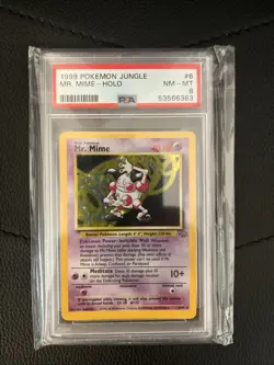 Mr. Mime Holo Pokemon Card 6/64 1999 Unlimited Jungle Rare PSA 8 - Image 1
