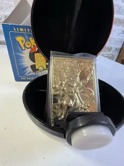 1999 Pokemon "Mewtwo" 23 Karat Gold Plated Special Edition Trading Card Collect - Image 1