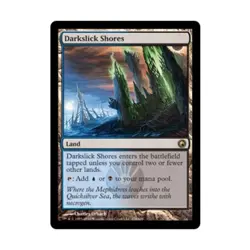 WOTC MtG Scars of Mirrodin Darkslick Shores (R) VG - Image 1