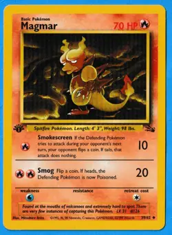 1999 Wizards Pokemon Fossil Edition 1 Magmar 39/62 NM-MT Condition - Image 2