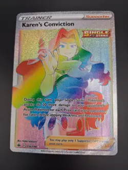 Karen's Conviction 216/198 Holo Secret Rare Chilling Reign Pokemon Card - Image 1