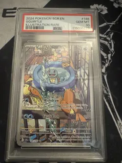 2024 POKEMON EN STELLAR CROWN #148 SQUIRTLE ILLUSTRATION RARE PSA 10 GEM MINT! - Image 1