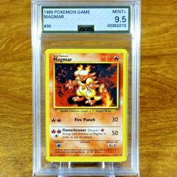 Pokemon Base Set Series Unlimited Magmar 36/102 AGS Mint+ 9.5 Uncommon 1999 - Image 1