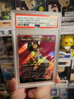 Psa 10 Yuna, Hope of Spira (Borderless) (Surge Foil) Final Fantasy Magic Mtg - Image 1