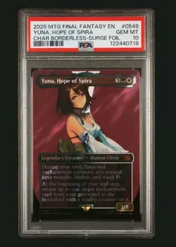 Psa 10 Yuna, Hope of Spira (Borderless) (Surge Foil) Final Fantasy Magic Mtg - Image 1
