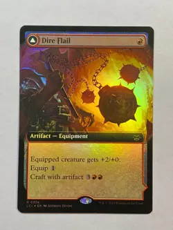 MTG - Dire Flail - Extended Art - FOIL - Lost Caverns of Ixalan - Image 1