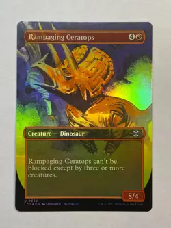 MTG - Rampaging Ceratops - Borderless - FOIL - Lost Caverns of Ixalan - Image 1