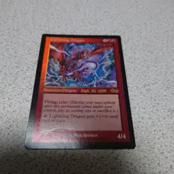 MTG USG Lightning Dragon English Foil Old Frame Promo Used - Image 1