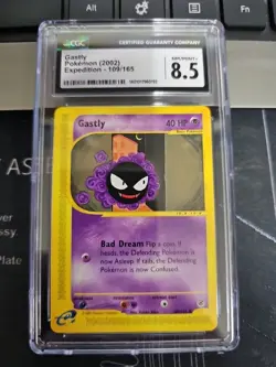 CGC 8.5 NM/Mint+ Gastly E-Series Expedition 109/165 WOTC Vintage Pokemon Card - Image 1