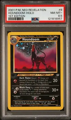 Houndoom Neo Revelation 1st Edition 8/64 Holo Pokemon Card Rare PSA 8.5 - Image 1