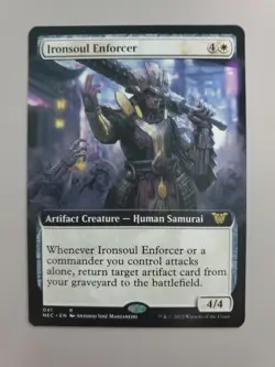 MTG Ironsoul Enforcer Commander: Kamigawa: Neon Dynasty Extended Art Rare - Image 1