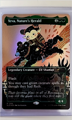 MTG Magic The Gathering SLD Secret Lair Drop Borderless Foil Yeva Natures Herald - Image 1