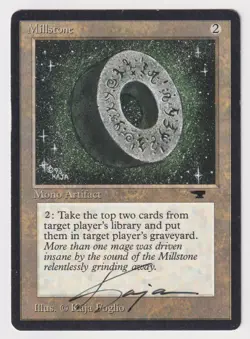 Signed Millstone HP Antiquities Artist Kaja Foglio 1994 WOTC MTG Magic Vintage! - Image 1