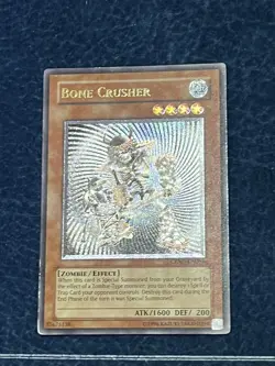 Bone Crusher Grey Misprint Yugioh Ultimate Rare MP CRMS - Image 1