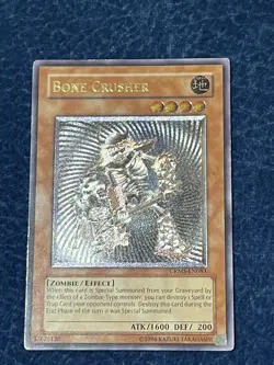Bone Crusher Grey Misprint Yugioh Ultimate Rare MP CRMS - Image 2