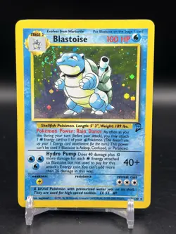 Blastoise 002/130 2000 Pokemon Base Set 2 Holo Rare English Swirl NM - Image 1