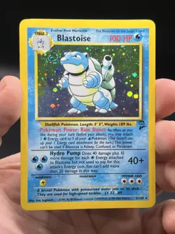 Blastoise 002/130 2000 Pokemon Base Set 2 Holo Rare English Swirl NM - Image 3