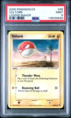 2006 POKEMON EX LEGEND MAKER #68 VOLTORB PSA 9 - Image 1