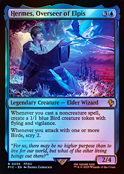 1x Hermes, Overseer of Elpis, Surge Foil, Final Fantasy, Magic MTG NM - Image 1