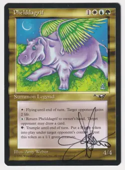 Signed Phelddagrif HP Alliances Artist Amy Weber 1996 MTG Magic Reserved List! - Image 1