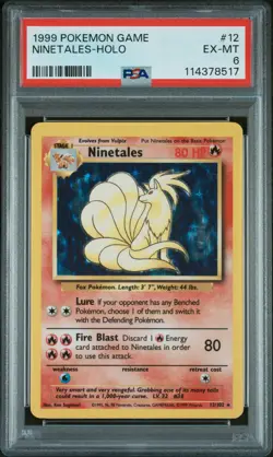 1999 POKEMON GAME #12 NINETALES-HOLO PSA 6 - Image 1