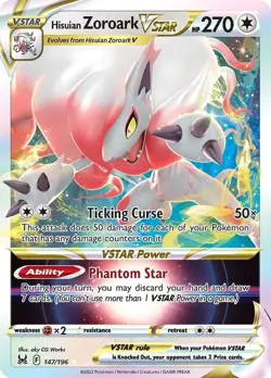 Hisuian Zoroark VSTAR - 147/196 - Pokemon TCG Lost Origin - LP - HOLO - Image 1