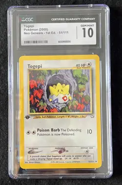 2000 Pokemon Neo Genesis 1st Edition Togepi #51 - Image 1