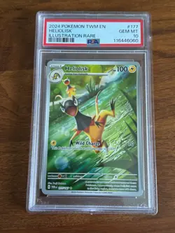 2024 POKEMON TWM EN-TWILIGHT MASQUERADE ILLUSTRATION RARE #177 HELIOLISK PSA 10 - Image 1