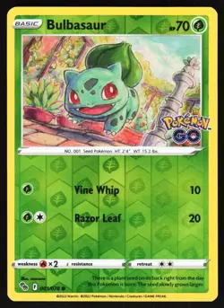 Bulbasaur - Pokemon GO - 001/078 - Pokemon TCG - LP - Reverse Holo - Image 1