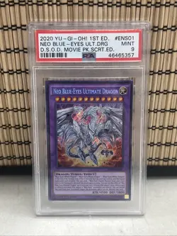 2020 1ST ED #ENS01 NEO BLUE-EYES ULTIMATE DRAGON PSA 9 Mint 1st Edition - Image 1