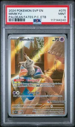 2024 Pokemon SVP EN-SV Black Star Promo Mimikyu #075 Paldean F P.C. Etb PSA 9 - Image 1