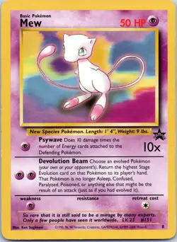2000 WOTC Black Star Mew Promo #8 Pokemon Card - Image 1