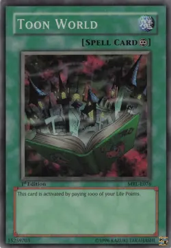 Yugioh Toon World MRL-E076 Super Rare 1st Edition NM - Image 1