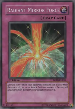 Yugioh Radiant Mirror Force FOTB-EN055 Super Rare 1st Edition LP - Image 1