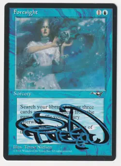 Blue Shadow Signed Foresight NM Alliances Artist Terese Nielsen 1996 MTG Magic! - Image 1