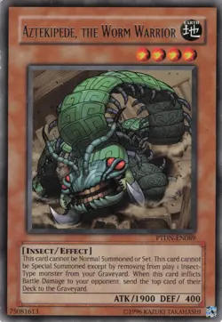 Yugioh Aztekipede, the Worm Warrior PTDN-EN089 Rare LP - Image 1