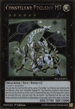 Yugioh Constellar Ptolemy M7 PGL3-EN071 Gold Rare 1st Edition LP - Image 1