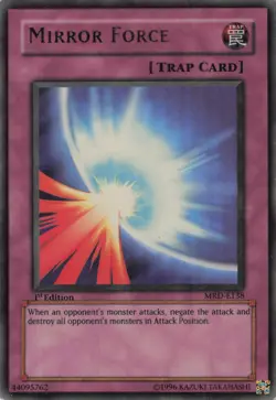Yugioh Mirror Force MRD-E138 Ultra Rare 1st Edition LP - Image 1
