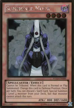 Yugioh Summoner Monk PGLD-EN089 Gold Rare LP - Image 1