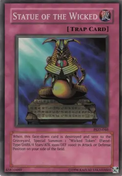 Yugioh Statue of the Wicked PGD-046 Super Rare LP - Image 1