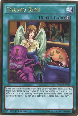 Yu-Gi-Oh Card - PGL3-EN084 - SHARED RIDE (gold rare holo) - NM - Image 1