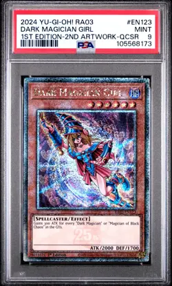 PSA 9 DARK MAGICIAN GIRL 2ND RA03-EN123 QUARTER CENTURY RARE YUGIOH - Image 1