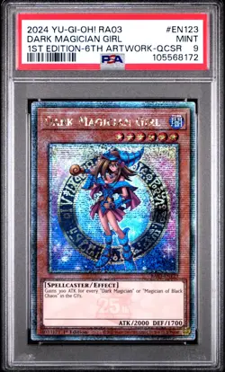 PSA 9 DARK MAGICIAN GIRL 6TH RA03-EN123 QUARTER CENTURY RARE YUGIOH - Image 1