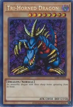 Near Mint, English - 1 x MTG Tri-Horned Dragon - LOB-EN000 - Secret Rare Unlimit - Image 1
