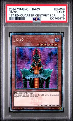 PSA 9 JINZO - RA03-EN099 QUARTER CENTURY RARE YUGIOH - Image 1