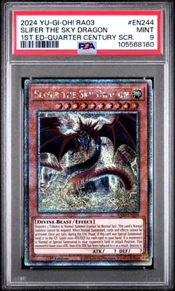 PSA 9 SLIFER THE SKY DRAGON RA03-EN244 QUARTER CENTURY RARE YUGIOH - Image 1