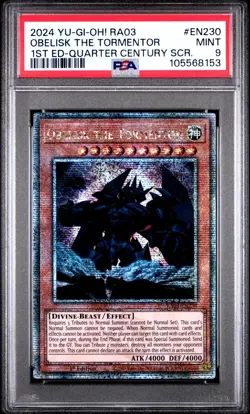 PSA 9 OBELISK THE TORMENTOR RA03-EN230 QUARTER CENTURY RARE YUGIOH - Image 1