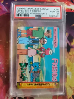 Pokemon Card carddass vending anime Japanese Nurse Joy #208 Lapras Ash PSA 10 - Image 2