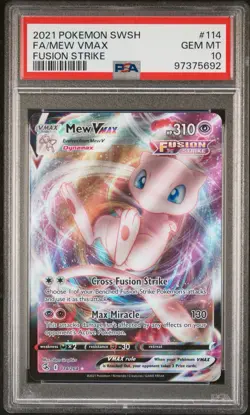 PSA 10 Mew Vmax 114/264 2021 Sword & Shield Fusion Strike Pokemon TCG - Image 1