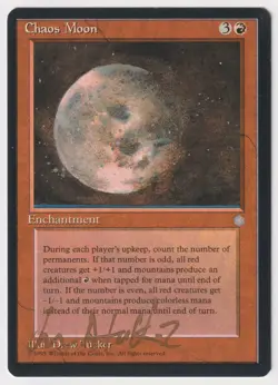 Gold Signed Chaos Moon MP Ice Age Artist Drew Tucker 1995 MTG Magic Vintage Rare - Image 1